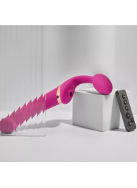 Ярко-розовый безремневой страпон Multi Orgasm Bendable Strap-On size XL с клиторальной стимуляцией - Strap-on-me - купить с доставкой в Сыктывкаре