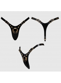 Черный пояс для фиксации насадок Strap-On-Me Leatherette Harness Fabulous - Strap-on-me - купить с доставкой в Сыктывкаре