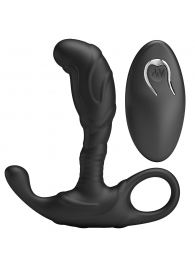Черный изогнутый массажёр простаты с вибрацией и пультом ДУ - Baile - в Сыктывкаре купить с доставкой