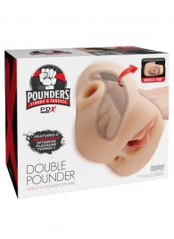 Телесный мастурбатор с вибрацией Double Pounder Vibrating Squeeze Stroker - Pipedream - в Сыктывкаре купить с доставкой