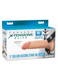 Телесный пустотелый фаллопротез 5’’ Hollow Silicone Strap-On - 14 см. - Pipedream - купить с доставкой в Сыктывкаре