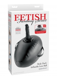 Черный надувной мяч с платформой для фиксации дилдо Body Dock Inflatable Love Ball - Pipedream - купить с доставкой в Сыктывкаре
