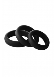 Набор из 3 черных эрекционных колец Smooth Silicone Cockring Pack - Dream Toys - в Сыктывкаре купить с доставкой