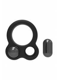 Черное эрекционное кольцо с утяжелителями Cockring Dual Weight - Dream Toys - в Сыктывкаре купить с доставкой