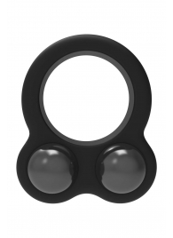 Черное эрекционное кольцо с утяжелителями Cockring Dual Weight - Dream Toys - в Сыктывкаре купить с доставкой
