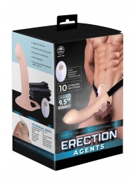 Телесный полый страпон с вибрацией Erection Agents - 24,1 см. - NMC - купить с доставкой в Сыктывкаре