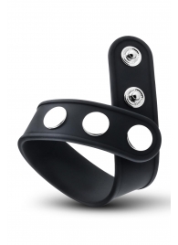 Черное эрекционное кольцо на кнопках - Blush Novelties - в Сыктывкаре купить с доставкой