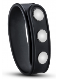 Черное эрекционное кольцо на кнопках - Blush Novelties - в Сыктывкаре купить с доставкой