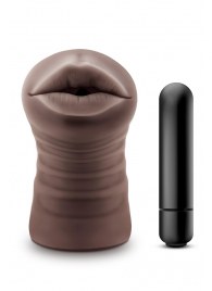 Коричневый мастурбатор-ротик Krystal Vibrating Masturbator - Blush Novelties - в Сыктывкаре купить с доставкой
