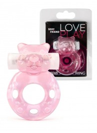 Розовое эрекционное виброкольцо в форме мишки - 1137 - в Сыктывкаре купить с доставкой