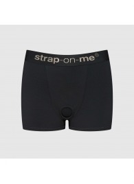 Черные трусики-боксеры для фиксации насадок Strap-on-me Harness Lingerie Allure - size XS - Strap-on-me - купить с доставкой в Сыктывкаре