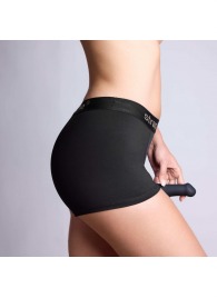 Черные трусики-боксеры для фиксации насадок Strap-on-me Harness Lingerie Allure - size XL - Strap-on-me - купить с доставкой в Сыктывкаре