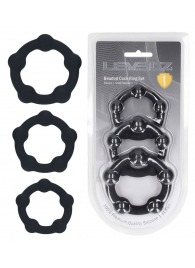 Набор из 3 эрекционных колец Beaded Silicone Cockring Set - Shots Media BV - в Сыктывкаре купить с доставкой