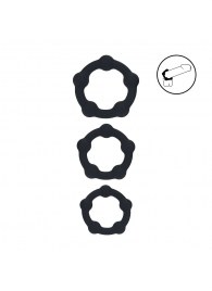 Набор из 3 эрекционных колец Beaded Silicone Cockring Set - Shots Media BV - в Сыктывкаре купить с доставкой