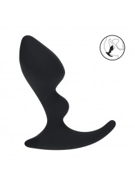 Черная анальная пробка для массажа простаты Double Ripple Silicone Prostate Massager - Shots Media BV - в Сыктывкаре купить с доставкой