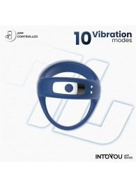 Синее интерактивное эрекционное виброкольцо Rank - Intoyou - в Сыктывкаре купить с доставкой