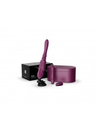 Фиолетовая секс-машина с функцией нагрева, насадками и присоской Sesh - Zalo - купить с доставкой в Сыктывкаре