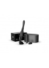 Черная секс-машина с функцией нагрева, насадками и присоской Sesh - Zalo - купить с доставкой в Сыктывкаре