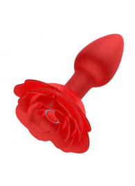 Красный анальный вибростимулятор в форме розы - Secwell