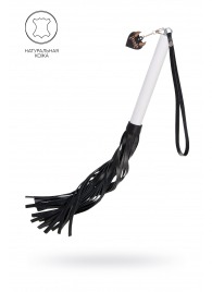 Плеть с белой рукоятью и чёрными хлыстами - 50 см. - Pecado - купить с доставкой в Сыктывкаре