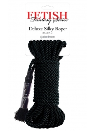 Черная веревка для фиксации Deluxe Silky Rope - 9,75 м. - Pipedream - купить с доставкой в Сыктывкаре