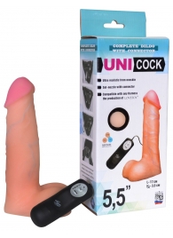 Фаллическая насадка Харнесс UNICOCK 5,5  с вибрацией - 17 см. - LOVETOY (А-Полимер) - купить с доставкой в Сыктывкаре