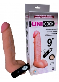 Фаллическая насадка Харнесс UNICOCK 9  с вибрацией - 24 см. - LOVETOY (А-Полимер) - купить с доставкой в Сыктывкаре