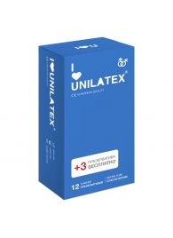 Классические презервативы Unilatex Natural Plain - 12 шт. + 3 шт. в подарок - Unilatex - купить с доставкой в Сыктывкаре