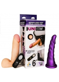 Вибрострапон с двумя насадками UniStrap - 18 и 18 см. - LOVETOY (А-Полимер) - купить с доставкой в Сыктывкаре