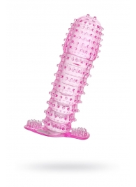 Гелевая розовая насадка с шипами - 12 см. - Toyfa Basic - в Сыктывкаре купить с доставкой
