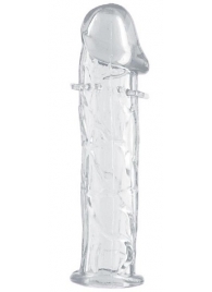 Гладкая прозрачная насадка с усиками под головкой - 12,5 см. - Toyfa Basic - в Сыктывкаре купить с доставкой