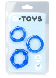 Набор из 3 синих эрекционных колец A-toys - A-toys - в Сыктывкаре купить с доставкой