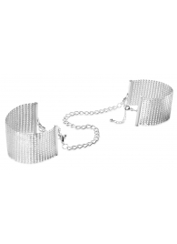 Серебристые наручники-браслеты Desir Metallique Handcuffs - Bijoux Indiscrets - купить с доставкой в Сыктывкаре