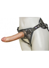 Насадка-фаллоимитатор на кожаных трусиках Harness Ultra Realistic 7  - 18 см. - LOVETOY (А-Полимер) - купить с доставкой в Сыктывкаре