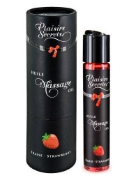 Массажное масло с ароматом клубники Huile de Massage Gourmande Fraise des Bois - 59 мл. - Plaisir Secret - купить с доставкой в Сыктывкаре