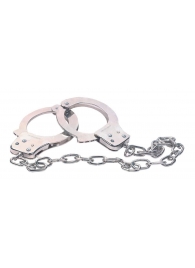 Наручники из металла с длинной цепочкой CHROME HANDCUFFS METAL HANDCUFFS W. KEY - NMC - купить с доставкой в Сыктывкаре