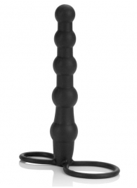 Насадка на пенис для двойного проникновения Silicone Beaded Double Rider - 14 см. - California Exotic Novelties - в Сыктывкаре купить с доставкой