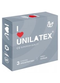 Презервативы с рёбрами Unilatex Ribbed - 3 шт. - Unilatex - купить с доставкой в Сыктывкаре