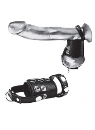 Кольцо на член и мошонку Cock Ring With 2  Ball Stretcher And Optional Weight Ring - BlueLine - в Сыктывкаре купить с доставкой