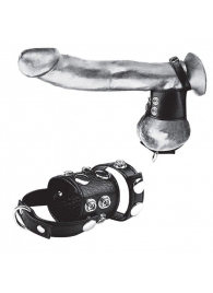 Утяжка на пенис и мошонку Cock Ring With 1.5  Ball Stretcher And Optional Weight Ring - BlueLine - купить с доставкой в Сыктывкаре