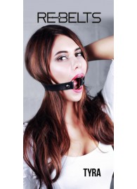 Чёрный кожаный чокер-кляп Tyra Black - Rebelts - купить с доставкой в Сыктывкаре