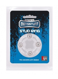 Эрекционное кольцо с 4 бусинами MENZSTUFF STUD RING CLEAR - Dream Toys - в Сыктывкаре купить с доставкой