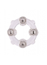 Эрекционное кольцо с 4 бусинами MENZSTUFF STUD RING CLEAR - Dream Toys - в Сыктывкаре купить с доставкой