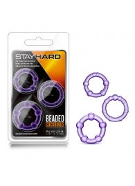 Набор из 3 фиолетовых эрекционных колец Stay Hard Beaded Cockrings - Blush Novelties - в Сыктывкаре купить с доставкой