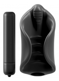 Чёрный мастурбатор Vibrating Silicone Stimulator с вибрацией - Pipedream - в Сыктывкаре купить с доставкой