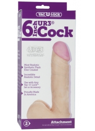 Ультра реалистичная насадка Vac-U-Lock  6  ULTRASKYN Cock - 17,3 см. - Doc Johnson - купить с доставкой в Сыктывкаре