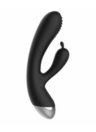 Чёрный вибратор E-Stimulation Rabbit Vibrator с электростимуляцией - 19 см. - Shots Media BV - купить с доставкой в Сыктывкаре