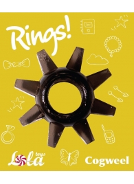 Чёрное эрекционное кольцо Rings Cogweel - Lola Games - в Сыктывкаре купить с доставкой