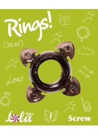 Чёрное эрекционное кольцо Rings Screw - Lola Games - в Сыктывкаре купить с доставкой