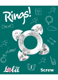 Прозрачное эрекционное кольцо Rings Screw - Lola Games - в Сыктывкаре купить с доставкой